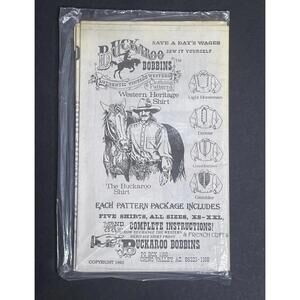 Buckaroo Bobbins Western Heritage Shirt  Authentic Vintage Clothing Pattern Used